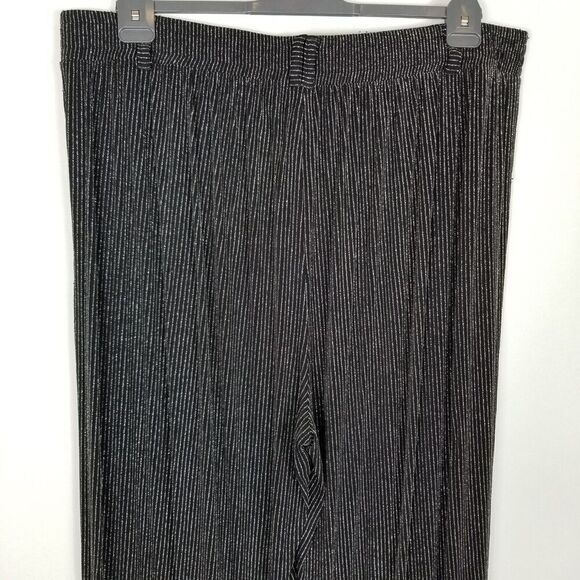 Torrid Women plus Black Lurex  Wide Leg Pants Size 3X Evening Party Event - Picture 4 of 5